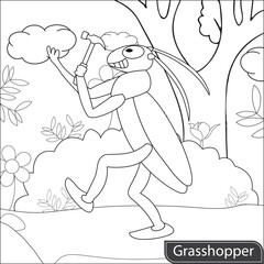 Grasshopper Coloring page for kids 