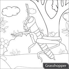 Grasshopper Coloring page for kids 