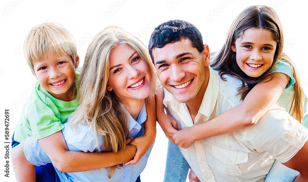 Canvas Prints beautiful smiling family on background