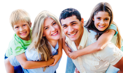 Beautiful smiling family on background