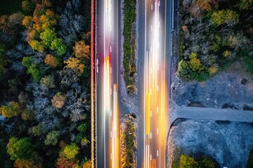Aerial view of the highway of Bridgewater, New Jersey