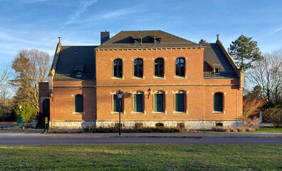 Fototapeta premium Historic landmark in Magdeburg, Germany : Administration building on the western cemetery