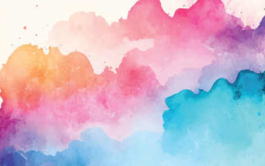 colorful watercolor background with a white background and a blue and orange watercolor background