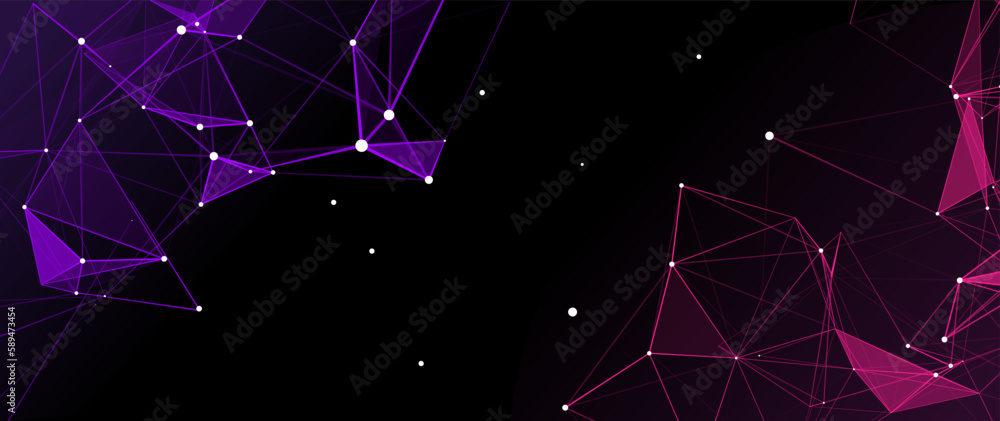 Poster network connection structure. digital background with dots and lines. big data visualization. vector