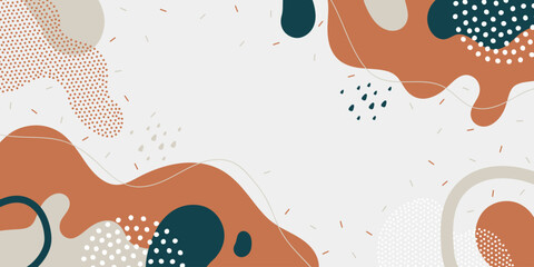 Doodle background pattern, abstract colored shapes. Modern minimalism trendy pattern background. Vector background.