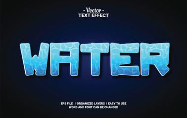 Water Ripples Editable Vector Text Effect.
