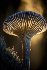 Laccaria mushroom close up. Generative AI