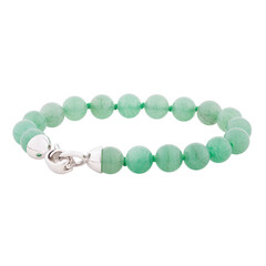 Green mineral bracelet on a white background