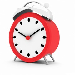 vintage alarm clock. Isolated 3d object on a white background