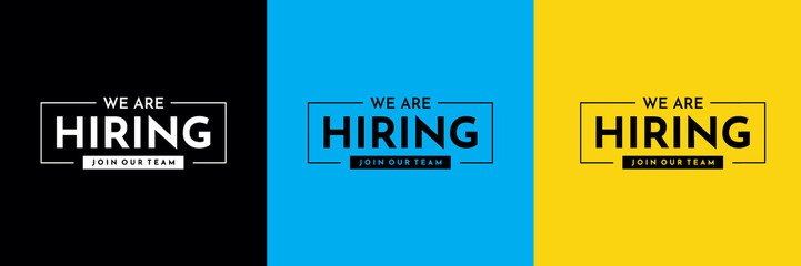 We are hiring design vector for vacant sign Job hiring poster, social media, banner, flyer and Recruitment Poster. - obrazy, fototapety, plakaty