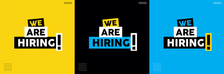 Hiring recruitment open vacancy design vector. We are hiring design vector for vacant sign Job hiring poster, social media, banner, flyer and recruitment poster.