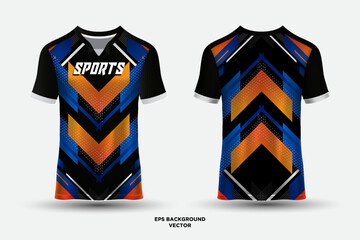 Sports jersey and t-shirt design vector. Soccer jersey mockup for racing, gaming jersey, football. Uniform front view
