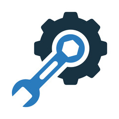 wrench, gear, work tools wrench gear icon