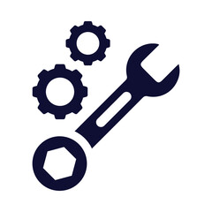 wrench, gear, work tools wrench gear icon