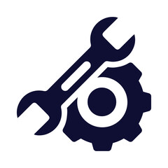 wrench, gear, work tools wrench gear icon