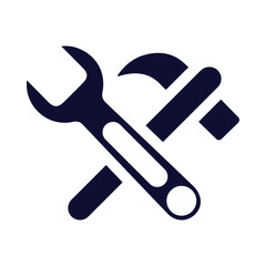 wrench, hammer, work tools icon