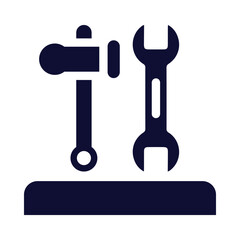 wrench, hammer, work tools icon