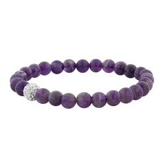violet mineral bracelet, carved on a white background