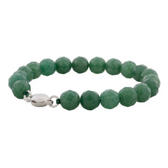 Green mineral bracelet on a white background