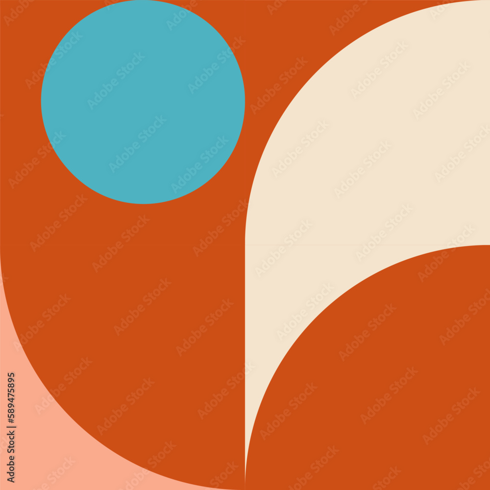 Fototapete modern abstract geometric vector seamless pattern with simple elements and shapes like circle, squar