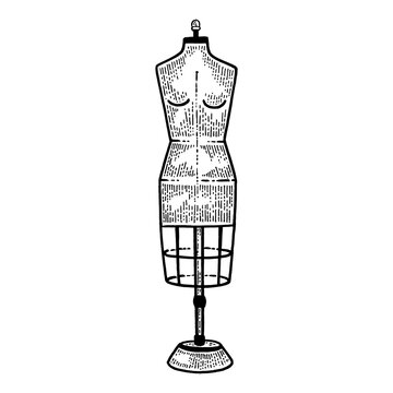 Dressmaker Mannequin Stock Illustration - Download Image Now