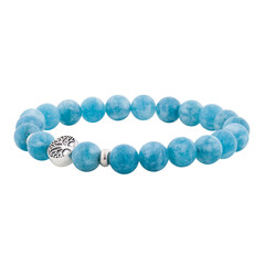 Blue stone bracelet on a white background