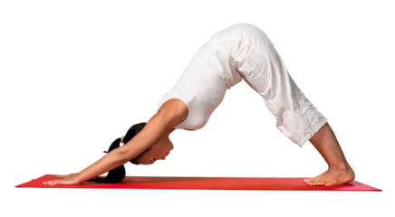 Young beautiful woman doing on white  background