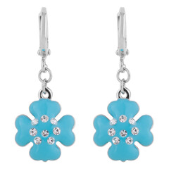 A pair of earrings on a white background
