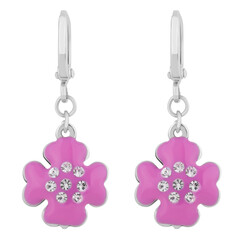 A pair of earrings on a white background