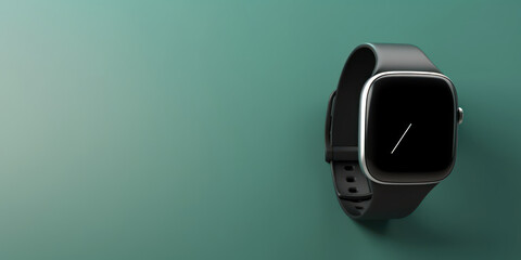 Stay Ahead of Time: Smart Wearable Watch wide banner mockup and copyspace area. Generative AI