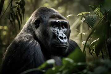 gorilla in the jungle