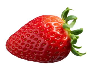 Fotobehang Macrofotografie Red strawberry isolated