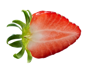 Half of strawberry isolated