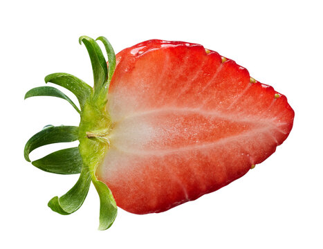 Half of strawberry isolated