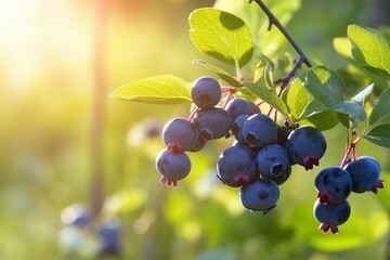 blueberry  in orchard plantation, idea for agricultural and fruitfulness theme concept background wallpaper,  Generative Ai
