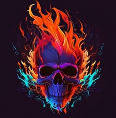 skull on fire t-shirt