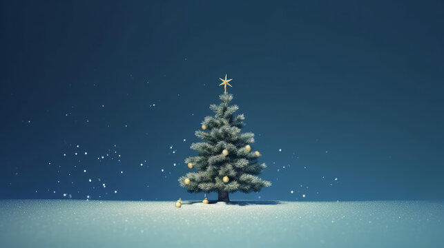 Christmas tree background. Illustration AI Generative.