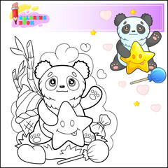 cute little panda coloring book