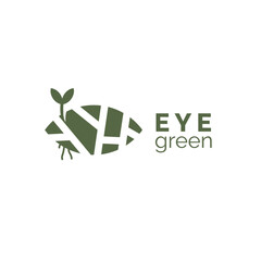 eye logo vector icon illustration with natural concept