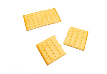 Crackers isolated on white background.
