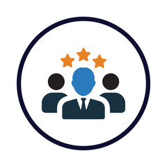 man, people, crown, award, star, business award employee icon