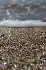 water drops on the sand