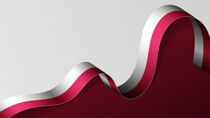 Poland ribbon flag background.