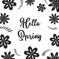 spring background with floral decoration, text editable. Template for banner, poster, social media, greeting card.
