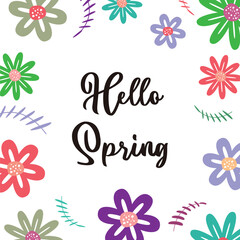 spring background with floral decoration, text editable. Template for banner, poster, social media, greeting card.