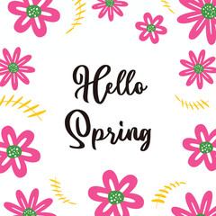 spring background with floral decoration, text editable. Template for banner, poster, social media, greeting card.