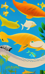 Naklejka premium The Elusive Anglefish made with Generative AI