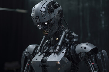 Fototapeta premium Robot artificial intelligence. Innovative technologies. Generative AI