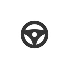 Car steering wheel vector illustration icon