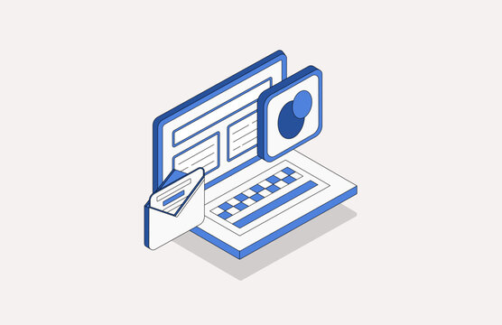 High-Tech Illustrations Set. Great to use on cloud services, blockchain, digital marketing, and modern technology based systems